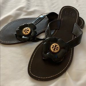 Tory Burch dark brown leather sandals